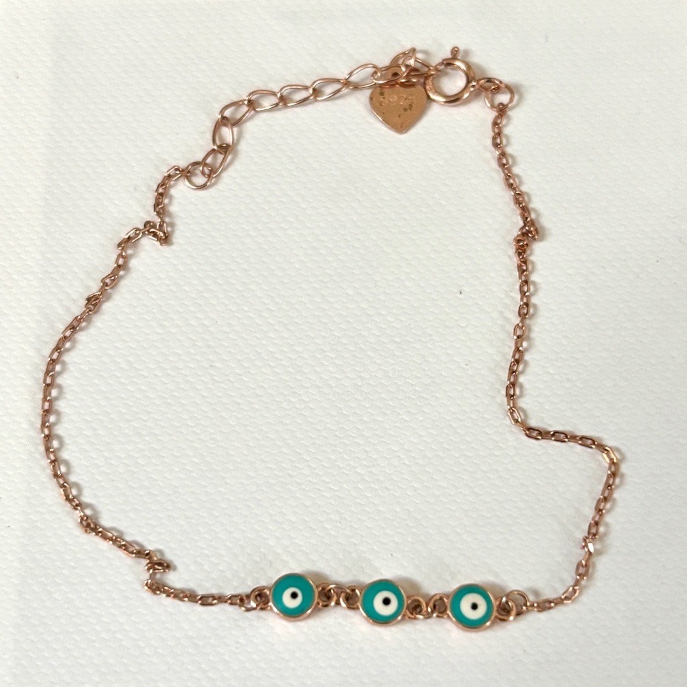 Mejuri Evil Eye Rose Gold Vermeil Bracelet (Old HTF style)